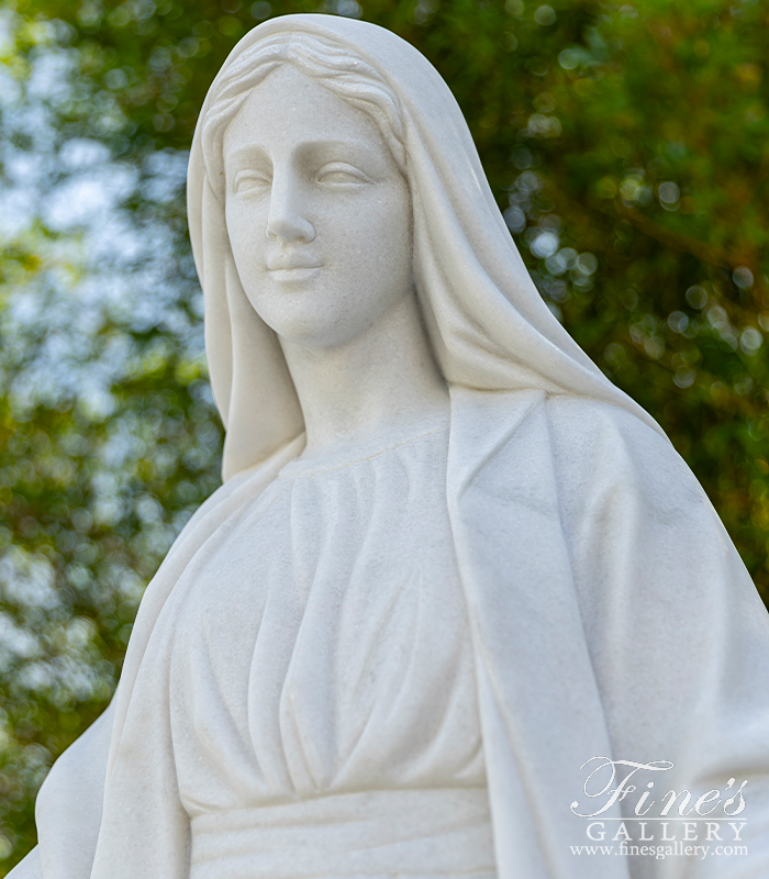 Marble Statues  - Our Lady Of Grace In Statuary White Marble - MS-1529